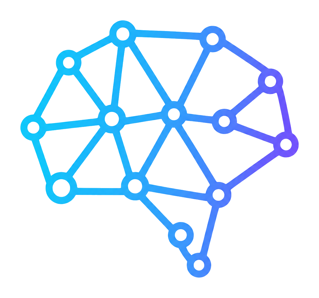 Ícone de inteligência artificial: cérebro formado por uma rede neural
